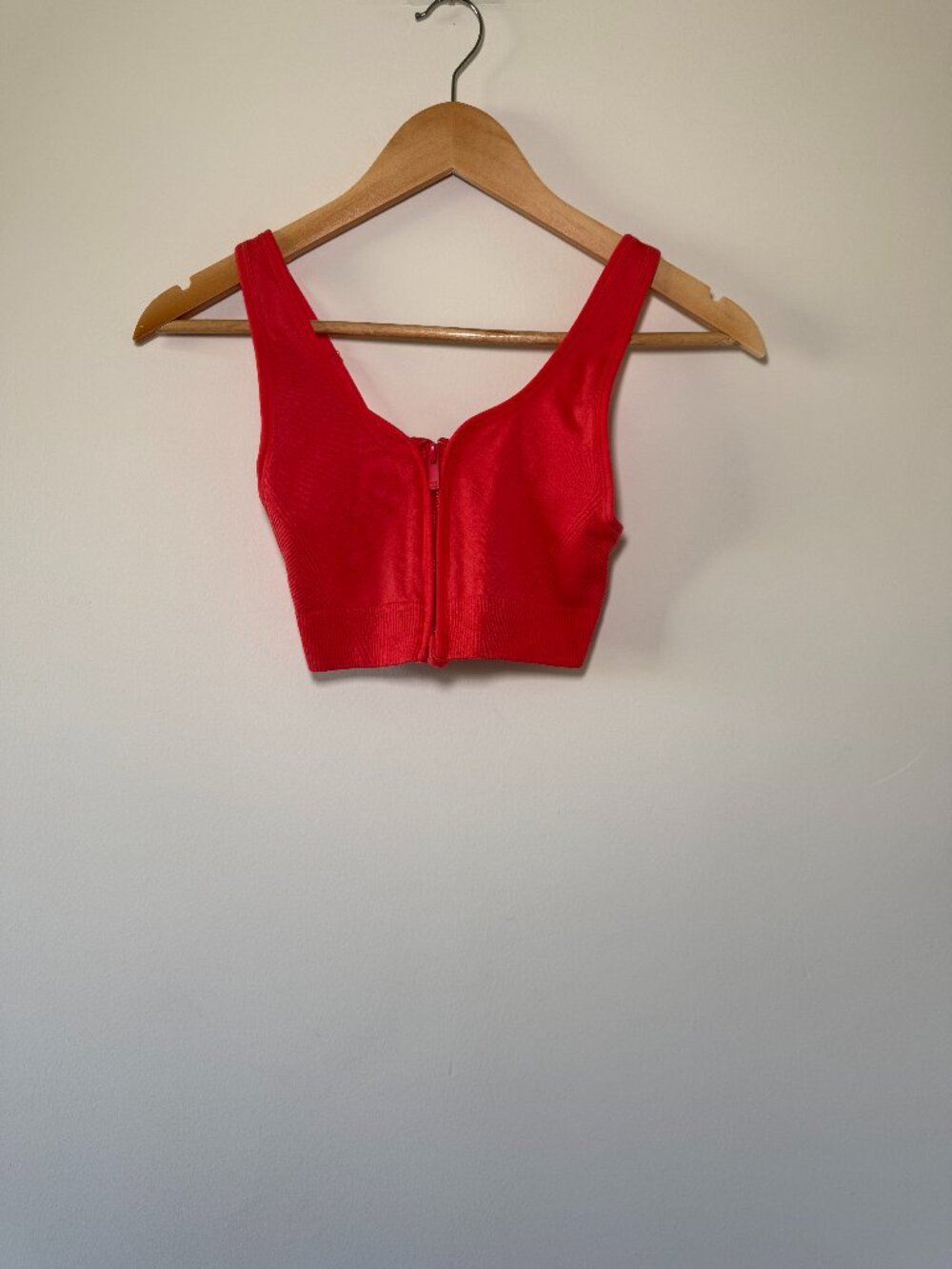 All in Motion Red Zip Front Sports Bra Size S NWOT